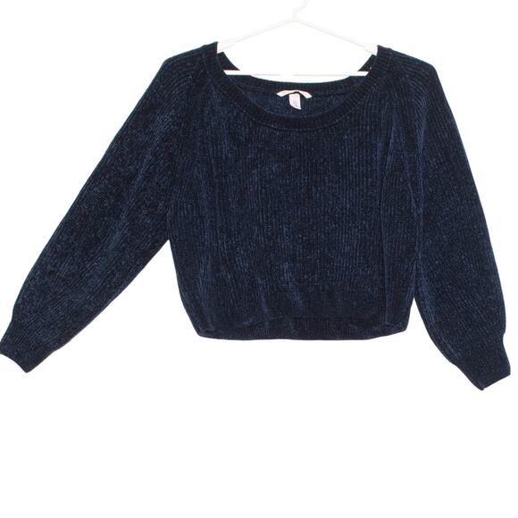 Victorias Secret Sweater Chenille Cozy Minimalist Casual Grunge Goth Blue XL LB - Picture 6 of 6
